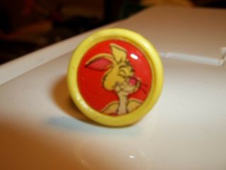 Vintage Winnie The Pooh " Rabbit " Ring Walt Disney Plastic Very Hard To Find