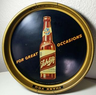 1930s Schlitz Beer Tray For Great Occasions Thank You Bottle