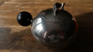 Vintage Mid Century Modern Michael Lax Design Fish Tea Pot Black Wood Handle 2