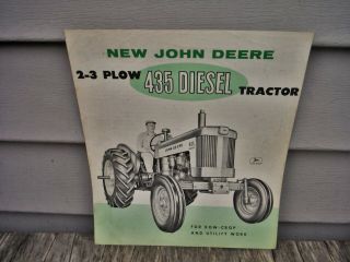 Vintage John Deere 2 - 3 Plow 435 Diesel Tractor Brochure Nr