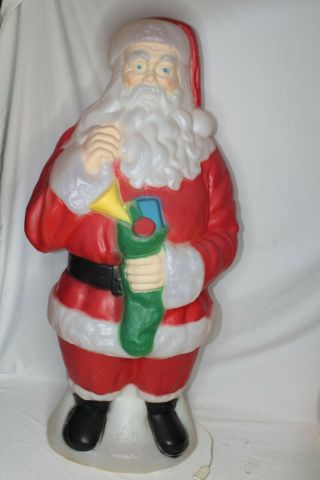 Vintage General Foam Plastics 40 " Blow Mold Lighted Santa