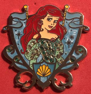 Disney Wdw 2013 Princess Jeweled Crest Ariel From The Little Mermaid Pin