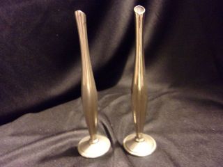 Vintage Sterling Silver Weighted Bud Vase 6 " Set Of Two
