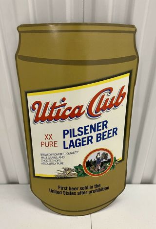 Rare Vintage Utica Club Pilsener Lager Beer Metal Sign