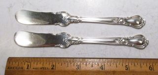 Antique 1895 Pair Gorham Usa Chantilly Pattern Sterling Silver Butter Spreaders