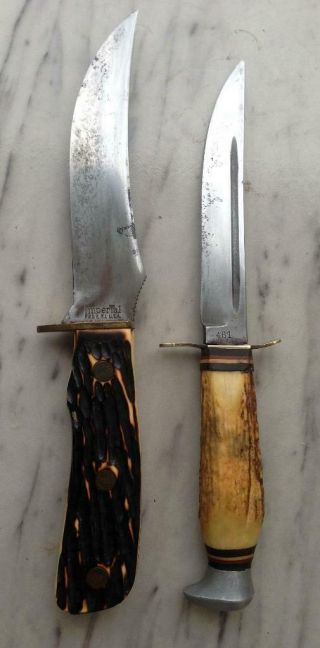 Vintage G.  C.  Co.  Stag Knife No.  461 Solingen Germany 8 3/4 " Fixed Blade Knife