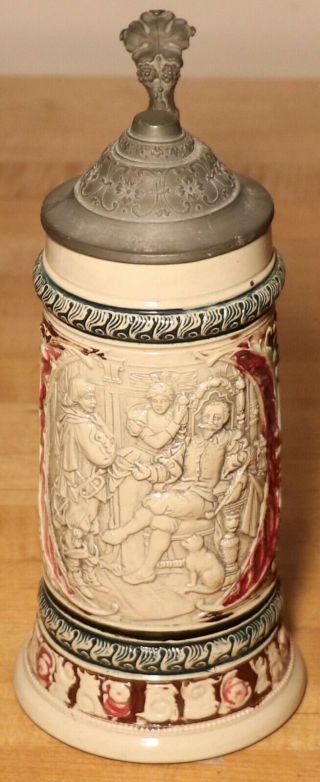 Young Werner By Adolph Diesinger 1/2 L German Character Beer Stein Antique 26