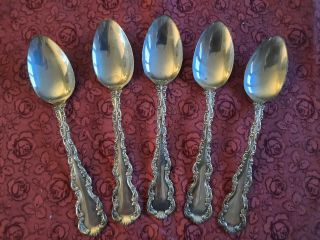 5 Sterling Spoons J.  B.  Storer Co.  Pat.  1891 Flatware