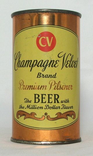 Champagne Velvet Premium Pilsener Beer 12 Oz.  Flat Top Beer Can - Terre Haute,  In.