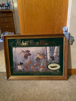 Pabst Blue Ribbon Wildlife Beer Mirror Woodcock Exc Con