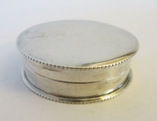 Antique Silver Pill Snuff Box J.  Wilmot 1900