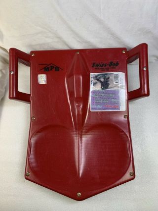 Vintage Swiss - Bob Snow Sled Mph Bright Red Swiss Made Very Fast Luge