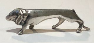 Rare 1930s Art Deco Lion Knife Rest Silver Plated On Bronze O.  Gallia Christofle