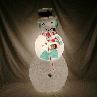 Union Products Frosty The Snowman Blow Mold 40 " Dimpled Lighted Vintage