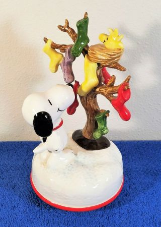 Vintage 1980 Snoopy Woodstock Limited Edition Christmas Music Box Schmid