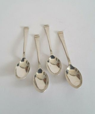 Set 4 Small Vintage Solid Silver Coffee Spoons.  31gms.  Sheff.  1946.