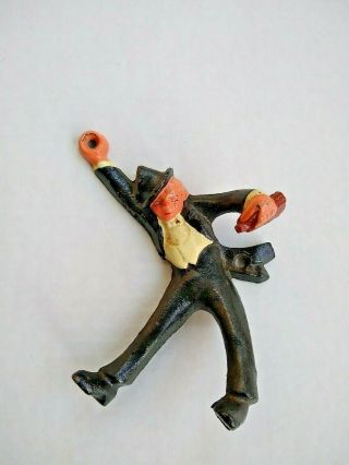 Drunk Top Hat & Tails Man Vintage Cast Iron Wall Mounted Bottle Opener.