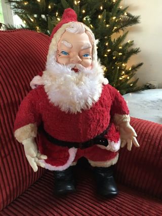 My Toy Jumbo Santa Claus Plush Doll Stuffed Rubber Face Vintage Like Rushton