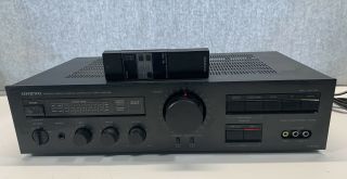 Vintage Onkyo Stereo Amplifier A - 8048v Infrared Wireless With Remote Control