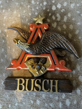 Vintage Busch Beer Store Bar Sign Anhauser Eagle Design