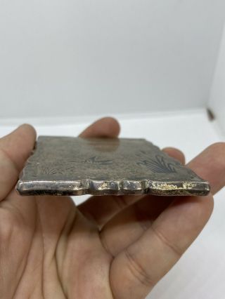 Antique Victorian Whiting MFG Co.  Sterling Silver Card Case Engraved 2