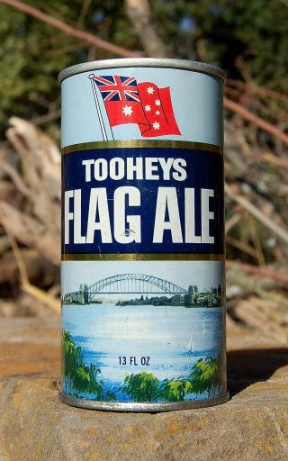 Handsome S/s Tooheys Flag Ale 13 Oz Beer Can Good Luck Finding Another One