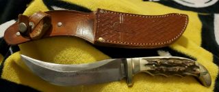 Vintage Othello Anton Wingen Jr Trapper Knife With Sheath Solingen