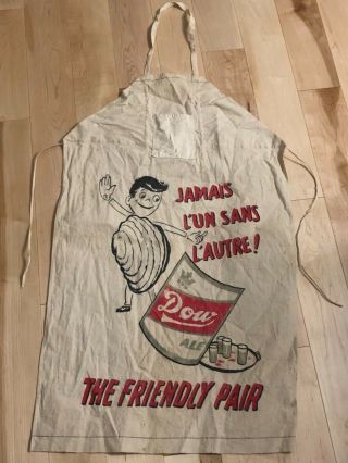 Rare Vintage Dow Beer Ale Oysters Apron - Old Vintage Collectable Dow Breweries