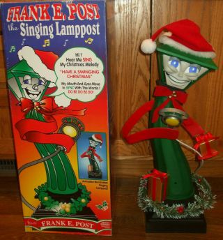 Vtg 1997 Telco Frank E.  Post Animated Singing Lamp Post Christmas Motion 22 "