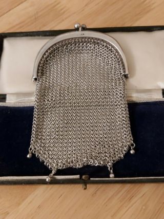 Vintage Silver Mesh Purse (marked Silver)