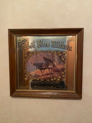Pabst Blue Ribbon Wildlife Beer Mirror Turkey Very Good Con