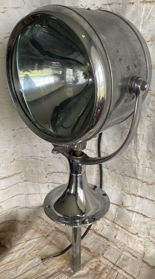 Vintage One Mile Ray Marine Spotlight,  Search Light,  Model 733,  Chrome L@@K 2