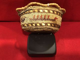 Vintage,  Native American Indian Basket Bowl By Quileyute - Quinault Weaver.