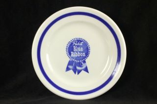 Pabst Blue Ribbon 7 1/4 " Plate Pbr Beer Vintage Restaurant China Mcnicol Logo