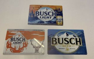 3 Busch Light Beer Metal Tin Signs Hunting Buck Outdoors Mountains