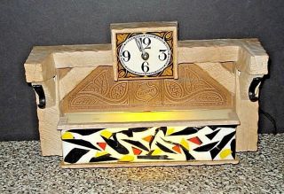 Vintage Falstaff Mosaic Lighted Clock - Register Topper -
