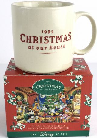 Disney Store Christmas At Our House Mickey Vintage Coffee Mug 1995