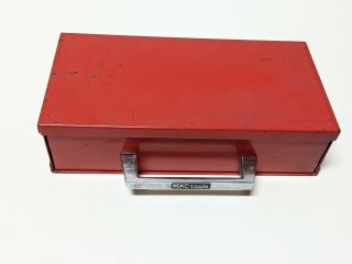 Vintage Red Mac Tools Small Metal Tool Box 1 Drawer For 1/4 " Drive Socket Set