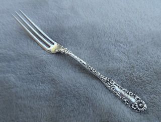 Floral No.  10 By Dominick & Haff 5 " Sterling Strawberry Fork Mono Aww Vermeil