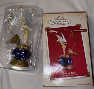 Hallmark Walt Disney Peter Pan " Tinker Bell " Windup Movement 2002 Ornament