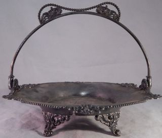Vintage Quadruple Silver Plated Rockford Serving Basket Tray 1876