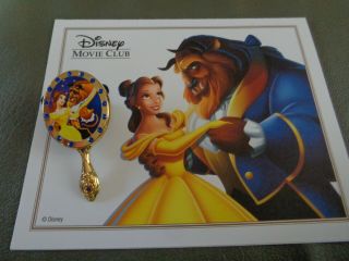 2010 Disney Movie Club Pin 36 Belle Beauty And The Beast Hand Mirror With