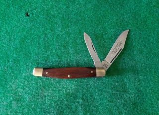 Vintage Sears Craftsman Stainless Steel Pocket Knife 95202 Wooden Handle