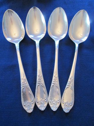 Set 4 Serv Spoons Vintage Russian Ussr Melchoir Silverplate Unf751 Patt.  Lovely