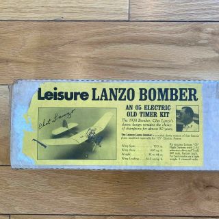 Vintage Leisure Lanzo Bomber R/c Model Airplane Kit 70.  5 " Ws