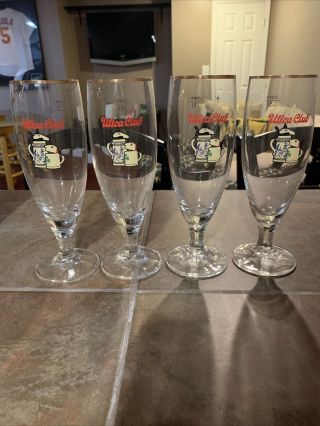 Set Of 4 Utica Club Schultz & Dooley Beer Glasses