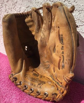 Vintage Rawlings Mickey Mantle Professional Model Mm5 Baseball Glove Usa Made