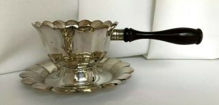 Vintage Silver Plate Sauce/gravy Boat,  Made In Italy,  Scalloped Rim