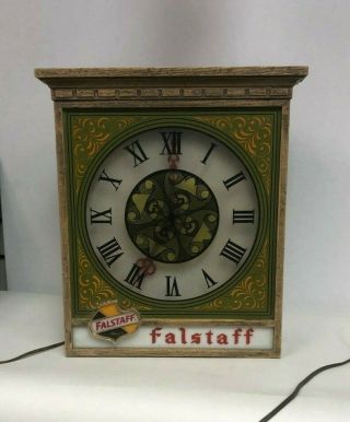 Cma2073: Vintage Falstaff Beer Clock (untestable) 14 " X4.  5 " X15 "