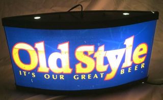 Vintage Old Style Lighted Beer Sign.  Two Sided Ceiling Hanging,  Large